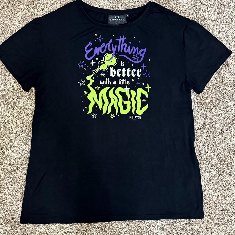 KillStar NWOT Everything is Better with Magic Sleep Tee Witch Goth Whimsigoth M - Picture 8 of 11